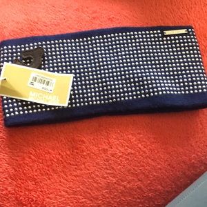 NEW Micheal Kors Blue Studded knit headband